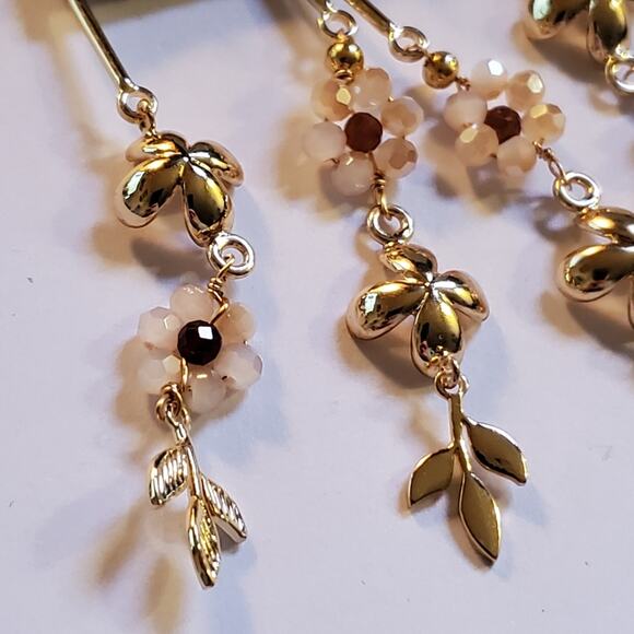 Anthropologie Floral Double-Drop Earrings New with tags attached - No flaws - Picture 6 of 10